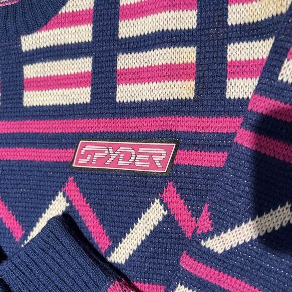 Vintage 1990's Men's SPYDER 100% Wool Active Boulder Ski Sweater Pullover Size M - Picture 4 of 16